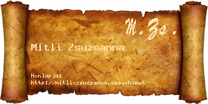 Mitli Zsuzsanna névjegykártya